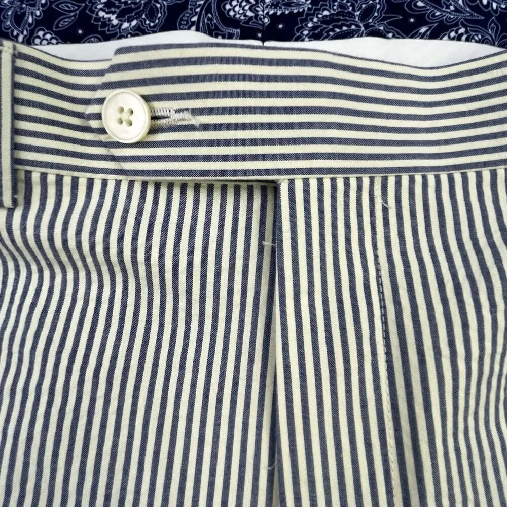 Lauren Ralph Lauren Dress Pants Mens 36x32 Lightweight Blue White Striped